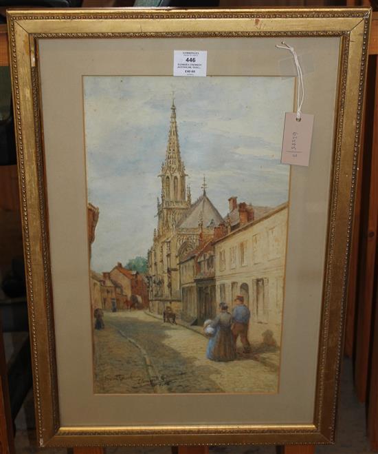 Eleanor K. OKennedy (Austrialian, 19/20C), Montreuil, street scene, watercolour, titled, signed and dated 1906(-)